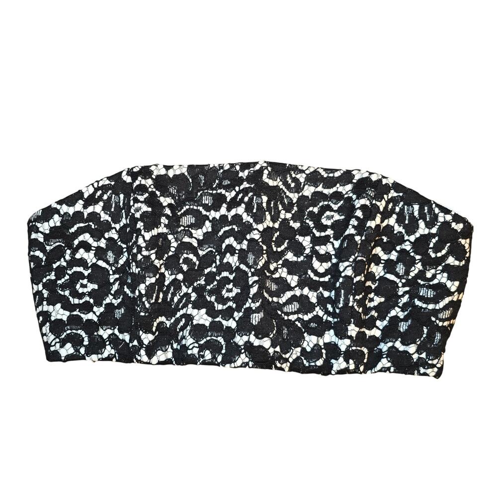 Michael Kors Collection Black Lace on White Bustier Size 2 /XS Made in Italy